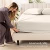 imageBare Home 100 Organic Cotton Sateen Fitted Sheet  Smooth Sateen Weave  Breathable ampamp Cooling  Hotel Luxury  Durable Fitted Sheet  Deep Pocket Queen Taupe06  French Beige