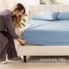 imageBare Home 100 Organic Cotton Sateen Fitted Sheet  Smooth Sateen Weave  Breathable ampamp Cooling  Hotel Luxury  Durable Fitted Sheet  Deep Pocket Queen Taupe10  Dusty Blue