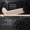 imageBare Home 100 Organic Cotton Sateen Fitted Sheet  Smooth Sateen Weave  Breathable ampamp Cooling  Hotel Luxury  Durable Fitted Sheet  Deep Pocket Queen Taupe02  Black