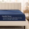 imageBare Home 100 Organic Cotton Sateen Fitted Sheet  Smooth Sateen Weave  Breathable ampamp Cooling  Hotel Luxury  Durable Fitted Sheet  Deep Pocket Queen Taupe08  Dark Blue