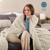 imageBare Home Faux Shearling Blanket  FullQueen Size  Blanket for Bed Sofa Couch Camping Travel and Gifts  Warm ampamp Lightweight  Fluffy ampamp Soft FullQueen Cable Grey14  Cable Oyster