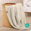 imageBare Home Faux Shearling Blanket  FullQueen Size  Blanket for Bed Sofa Couch Camping Travel and Gifts  Warm ampamp Lightweight  Fluffy ampamp Soft FullQueen Cable Grey14  Cable Oyster