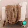 imageBare Home Faux Shearling Blanket  FullQueen Size  Blanket for Bed Sofa Couch Camping Travel and Gifts  Warm ampamp Lightweight  Fluffy ampamp Soft FullQueen Cable Grey06  Solid Teddy Bear Brown