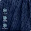 imageBare Home Faux Shearling Blanket  FullQueen Size  Blanket for Bed Sofa Couch Camping Travel and Gifts  Warm ampamp Lightweight  Fluffy ampamp Soft FullQueen Cable Grey13  Cable Dark Blue