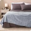 imageBare Home Faux Shearling Blanket  FullQueen Size  Blanket for Bed Sofa Couch Camping Travel and Gifts  Warm ampamp Lightweight  Fluffy ampamp Soft FullQueen Cable Grey09  Tipped Dark Blue