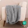 imageBare Home Faux Shearling Blanket  FullQueen Size  Blanket for Bed Sofa Couch Camping Travel and Gifts  Warm ampamp Lightweight  Fluffy ampamp Soft FullQueen Cable Grey04  Solid Light Grey