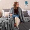 imageBare Home Faux Shearling Blanket  FullQueen Size  Blanket for Bed Sofa Couch Camping Travel and Gifts  Warm ampamp Lightweight  Fluffy ampamp Soft FullQueen Cable Grey03  Solid Grey