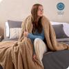 imageBare Home Faux Shearling Blanket  FullQueen Size  Blanket for Bed Sofa Couch Camping Travel and Gifts  Warm ampamp Lightweight  Fluffy ampamp Soft FullQueen Cable Grey06  Solid Teddy Bear Brown