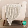 imageBare Home Faux Shearling Blanket  FullQueen Size  Blanket for Bed Sofa Couch Camping Travel and Gifts  Warm ampamp Lightweight  Fluffy ampamp Soft FullQueen Cable Grey10  Tipped Oyster