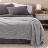 imageBare Home Faux Shearling Blanket  FullQueen Size  Blanket for Bed Sofa Couch Camping Travel and Gifts  Warm ampamp Lightweight  Fluffy ampamp Soft FullQueen Cable Grey04  Solid Light Grey
