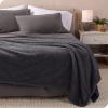 imageBare Home Faux Shearling Blanket  FullQueen Size  Blanket for Bed Sofa Couch Camping Travel and Gifts  Warm ampamp Lightweight  Fluffy ampamp Soft FullQueen Cable Grey02  Solid Forged Iron Grey