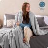 imageBare Home Faux Shearling Blanket  FullQueen Size  Blanket for Bed Sofa Couch Camping Travel and Gifts  Warm ampamp Lightweight  Fluffy ampamp Soft FullQueen Cable Grey04  Solid Light Grey