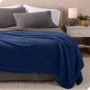 imageBare Home Faux Shearling Blanket  FullQueen Size  Blanket for Bed Sofa Couch Camping Travel and Gifts  Warm ampamp Lightweight  Fluffy ampamp Soft FullQueen Cable Grey05  Solid Dark Blue