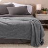 imageBare Home Faux Shearling Blanket  FullQueen Size  Blanket for Bed Sofa Couch Camping Travel and Gifts  Warm ampamp Lightweight  Fluffy ampamp Soft FullQueen Cable Grey03  Solid Grey