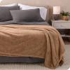 imageBare Home Faux Shearling Blanket  FullQueen Size  Blanket for Bed Sofa Couch Camping Travel and Gifts  Warm ampamp Lightweight  Fluffy ampamp Soft FullQueen Cable Grey06  Solid Teddy Bear Brown