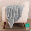 imageBare Home Faux Shearling Blanket  FullQueen Size  Blanket for Bed Sofa Couch Camping Travel and Gifts  Warm ampamp Lightweight  Fluffy ampamp Soft FullQueen Cable Grey07  Tipped Grey