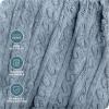 imageBare Home Faux Shearling Blanket  FullQueen Size  Blanket for Bed Sofa Couch Camping Travel and Gifts  Warm ampamp Lightweight  Fluffy ampamp Soft FullQueen Cable Grey12  Cable Dusty Blue
