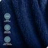 imageBare Home Faux Shearling Blanket  FullQueen Size  Blanket for Bed Sofa Couch Camping Travel and Gifts  Warm ampamp Lightweight  Fluffy ampamp Soft FullQueen Cable Grey05  Solid Dark Blue