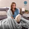 imageBare Home Faux Shearling Blanket  FullQueen Size  Blanket for Bed Sofa Couch Camping Travel and Gifts  Warm ampamp Lightweight  Fluffy ampamp Soft FullQueen Cable Grey07  Tipped Grey