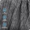 imageBare Home Faux Shearling Blanket  FullQueen Size  Blanket for Bed Sofa Couch Camping Travel and Gifts  Warm ampamp Lightweight  Fluffy ampamp Soft FullQueen Cable Grey11  Cable Grey