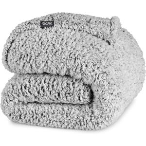 imageBare Home Faux Shearling Blanket  FullQueen Size  Blanket for Bed Sofa Couch Camping Travel and Gifts  Warm ampamp Lightweight  Fluffy ampamp Soft FullQueen Cable Grey07  Tipped Grey
