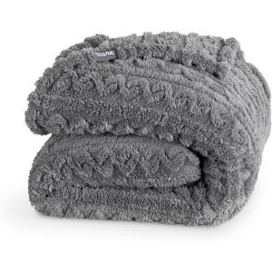 imageBare Home Faux Shearling Blanket  FullQueen Size  Blanket for Bed Sofa Couch Camping Travel and Gifts  Warm ampamp Lightweight  Fluffy ampamp Soft FullQueen Cable Grey11  Cable Grey