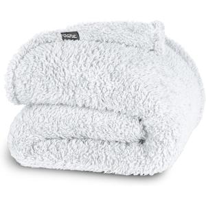 imageBare Home Faux Shearling Blanket  FullQueen Size  Blanket for Bed Sofa Couch Camping Travel and Gifts  Warm ampamp Lightweight  Fluffy ampamp Soft FullQueen Cable Grey01  Solid White