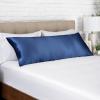 imageBare Home 100 Mulberry Silk Pillowcase for Hair and Skin  Ultra Premium 6A Grade 19 Momme Silk Pillow Case  Envelope Enclosure  Breathable Cooling Pillow Cover Queen Champagne13  Dark Blue