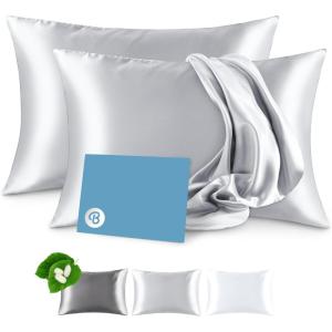 imageBare Home 100 Mulberry Silk Pillowcase for Hair and Skin  Ultra Premium 6A Grade 19 Momme Silk Pillow Case  Envelope Enclosure  Breathable Cooling Pillow Cover Queen Champagne05  Silver
