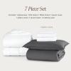 imageBare Home Apartment Ready Organic Cotton Percale Duvet Bundle  Twin XL  7 Pieces Including Duvet Cover Set with Insert Sheet Set ampamp Mattress Pad  Lightweight ampamp Breathable  Twin XL Grey02  Grey