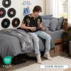 imageBare Home Dorm Ready  Twin XL  BedinABag 11 Piece Comforter ampamp Sheet Set ampamp Blanket ampamp Mattress Pad  UltraSoft 1800 Premium  Bedding Set Twin XL GreyHeather Pewter Cationic02  GreyHeather Pewter Cationic