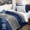 imageBare Home Dorm Ready  Twin XL  BedinABag 11 Piece Comforter ampamp Sheet Set ampamp Blanket ampamp Mattress Pad  UltraSoft 1800 Premium  Bedding Set Twin XL GreyHeather Pewter Cationic04  Dark BlueWhite