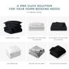 imageBare Home Dorm Ready  Twin XL  BedinABag 11 Piece Comforter ampamp Sheet Set ampamp Blanket ampamp Mattress Pad  UltraSoft 1800 Premium  Bedding Set Twin XL GreyHeather Pewter Cationic01  BlackHeather Charcoal Cationic