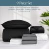 imageBare Home Ultimate Bed in A Bag  Twin XL  9 Piece  Comforter ampamp Sheet Set Fleece Blanket Mattress Pad Pillow Protector  UltraSoft 1800 Microfiber Bedding Set Twin XL Dark BlueDark Blue02  BlackGrey