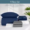 imageBare Home Ultimate Bed in A Bag  Twin XL  9 Piece  Comforter ampamp Sheet Set Fleece Blanket Mattress Pad Pillow Protector  UltraSoft 1800 Microfiber Bedding Set Twin XL Dark BlueDark Blue09  Dark BlueGrey