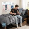 imageBare Home Ultimate Bed in A Bag  Twin XL  9 Piece  Comforter ampamp Sheet Set Fleece Blanket Mattress Pad Pillow Protector  UltraSoft 1800 Microfiber Bedding Set Twin XL Dark BlueDark Blue03  GreyBlack