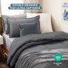 imageBare Home Ultimate Bed in A Bag  Twin XL  9 Piece  Comforter ampamp Sheet Set Fleece Blanket Mattress Pad Pillow Protector  UltraSoft 1800 Microfiber Bedding Set Twin XL Dark BlueDark Blue05  GreyLight Grey