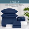 imageBare Home Ultimate Bed in A Bag  Twin XL  9 Piece  Comforter ampamp Sheet Set Fleece Blanket Mattress Pad Pillow Protector  UltraSoft 1800 Microfiber Bedding Set Twin XL Dark BlueDark Blue11  Dark BlueDark Blue