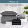 imageBare Home Ultimate Bed in A Bag  Twin XL  9 Piece  Comforter ampamp Sheet Set Fleece Blanket Mattress Pad Pillow Protector  UltraSoft 1800 Microfiber Bedding Set Twin XL Dark BlueDark Blue03  GreyBlack