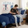 imageBare Home Ultimate Bed in A Bag  Twin XL  9 Piece  Comforter ampamp Sheet Set Fleece Blanket Mattress Pad Pillow Protector  UltraSoft 1800 Microfiber Bedding Set Twin XL Dark BlueDark Blue10  Dark BlueLight Grey