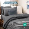 imageBare Home Ultimate Bed in A Bag  Twin XL  9 Piece  Comforter ampamp Sheet Set Fleece Blanket Mattress Pad Pillow Protector  UltraSoft 1800 Microfiber Bedding Set Twin XL Dark BlueDark Blue04  GreyGrey