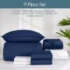 imageBare Home Ultimate Bed in A Bag  Twin XL  9 Piece  Comforter ampamp Sheet Set Fleece Blanket Mattress Pad Pillow Protector  UltraSoft 1800 Microfiber Bedding Set Twin XL Dark BlueDark Blue11  Dark BlueDark Blue