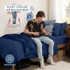 imageBare Home Ultimate Bed in A Bag  Twin XL  9 Piece  Comforter ampamp Sheet Set Fleece Blanket Mattress Pad Pillow Protector  UltraSoft 1800 Microfiber Bedding Set Twin XL Dark BlueDark Blue11  Dark BlueDark Blue