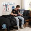 imageBare Home Ultimate Bed in A Bag  Twin XL  9 Piece  Comforter ampamp Sheet Set Fleece Blanket Mattress Pad Pillow Protector  UltraSoft 1800 Microfiber Bedding Set Twin XL Dark BlueDark Blue01  BlackBlack