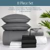 imageBare Home Ultimate Bed in A Bag  Twin XL  9 Piece  Comforter ampamp Sheet Set Fleece Blanket Mattress Pad Pillow Protector  UltraSoft 1800 Microfiber Bedding Set Twin XL Dark BlueDark Blue03  GreyBlack