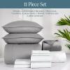 imageBare Home Ultimate Bed in A Bag  Twin XL  9 Piece  Comforter ampamp Sheet Set Fleece Blanket Mattress Pad Pillow Protector  UltraSoft 1800 Microfiber Bedding Set Twin XL Dark BlueDark Blue07  Light GreyWhite