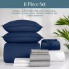 imageBare Home Ultimate Bed in A Bag  Twin XL  9 Piece  Comforter ampamp Sheet Set Fleece Blanket Mattress Pad Pillow Protector  UltraSoft 1800 Microfiber Bedding Set Twin XL Dark BlueDark Blue10  Dark BlueLight Grey