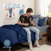 imageBare Home Ultimate Bed in A Bag  Twin XL  9 Piece  Comforter ampamp Sheet Set Fleece Blanket Mattress Pad Pillow Protector  UltraSoft 1800 Microfiber Bedding Set Twin XL Dark BlueDark Blue09  Dark BlueGrey