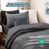 imageBare Home Ultimate Bed in A Bag  Twin XL  9 Piece  Comforter ampamp Sheet Set Fleece Blanket Mattress Pad Pillow Protector  UltraSoft 1800 Microfiber Bedding Set Twin XL Dark BlueDark Blue03  GreyBlack