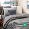 imageBare Home Ultimate Bed in A Bag  Twin XL  9 Piece  Comforter ampamp Sheet Set Fleece Blanket Mattress Pad Pillow Protector  UltraSoft 1800 Microfiber Bedding Set Twin XL Dark BlueDark Blue06  Light GreyGrey
